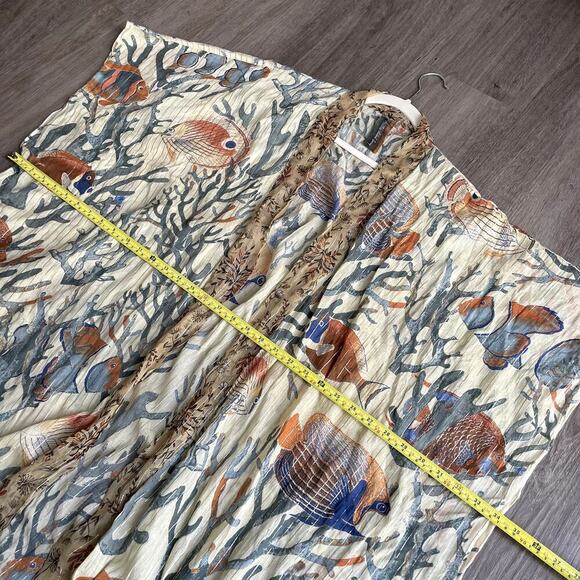 Aratta Silent Journey Ocean Breeze Kimono One Size Fish Coral Print Long Length - Picture 6 of 6